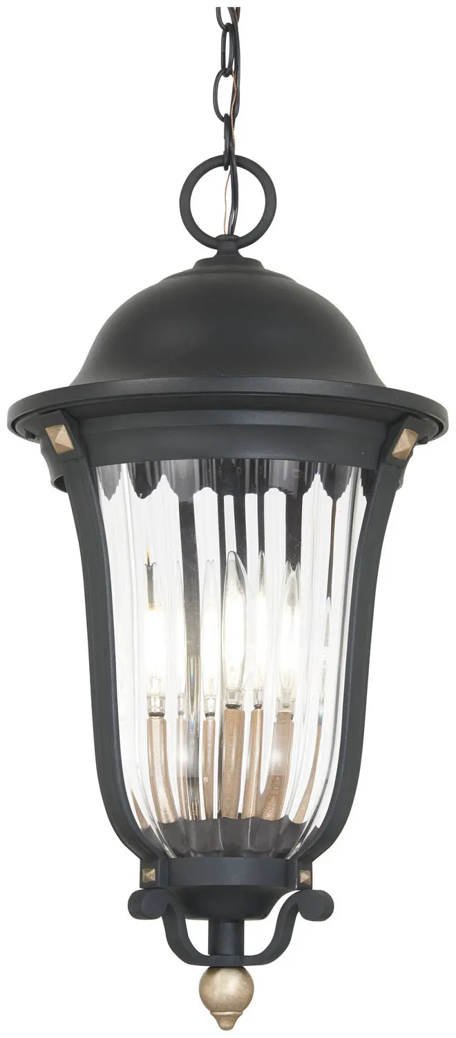 Minka Lavery Peale Street Four Light Outdoor Chain Hung In Sand Coal And Vermeil Gold 1