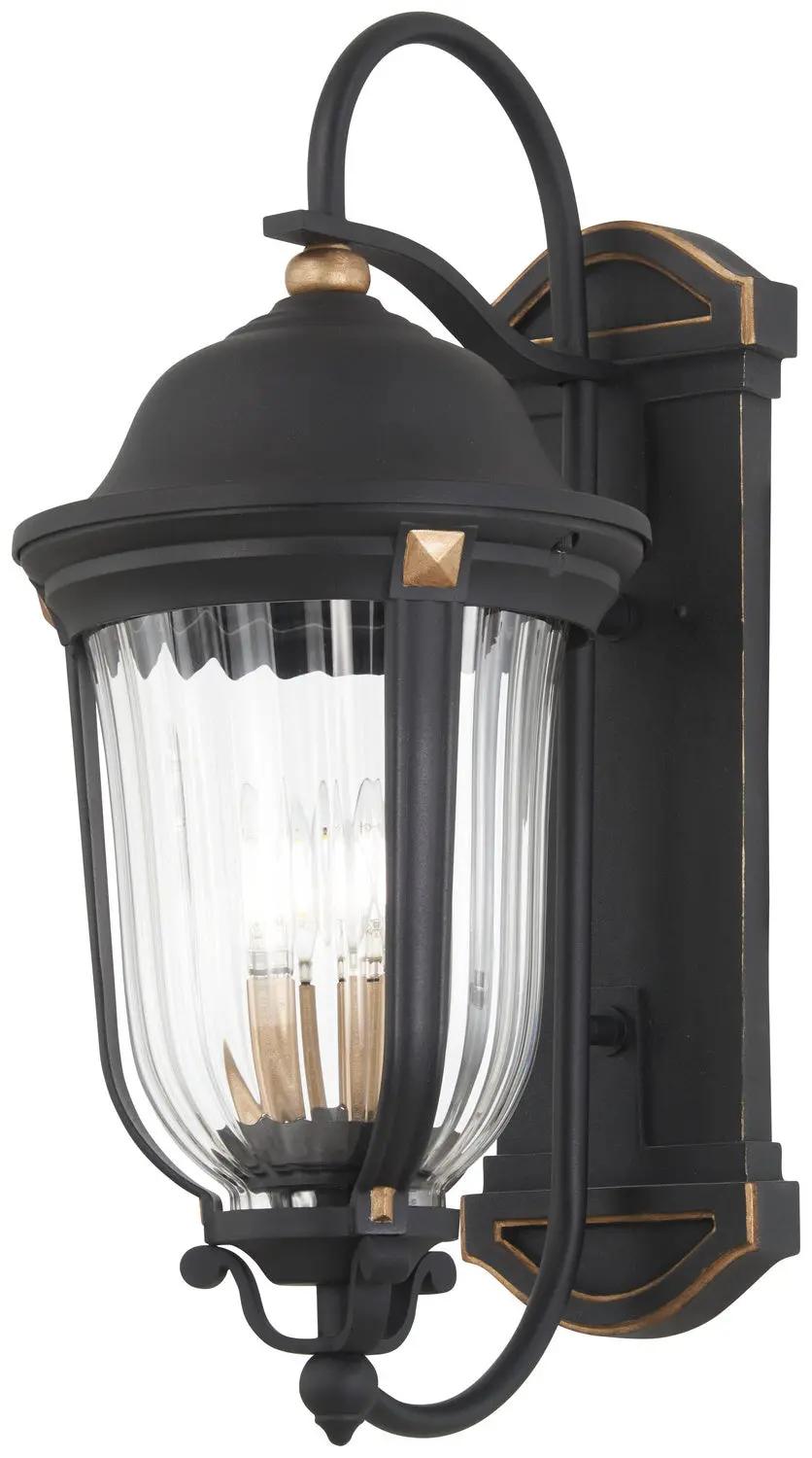 Minka Lavery Peale Street Four Light Outdoor Wall Mount In Sand Coal And Vermeil Gold 1