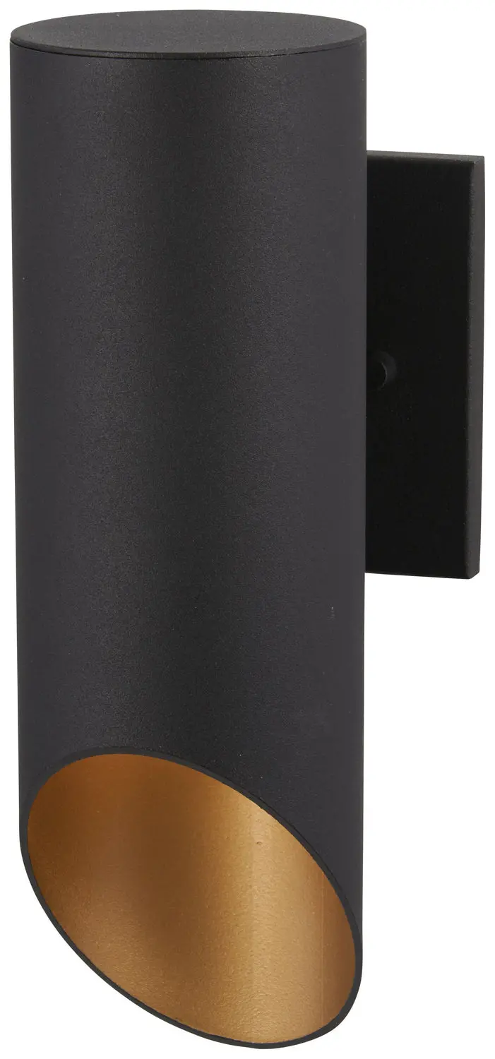 Minka Lavery Pineview Slope One Light Outdoor Wall Mount In Coal With Gold Highlights 1