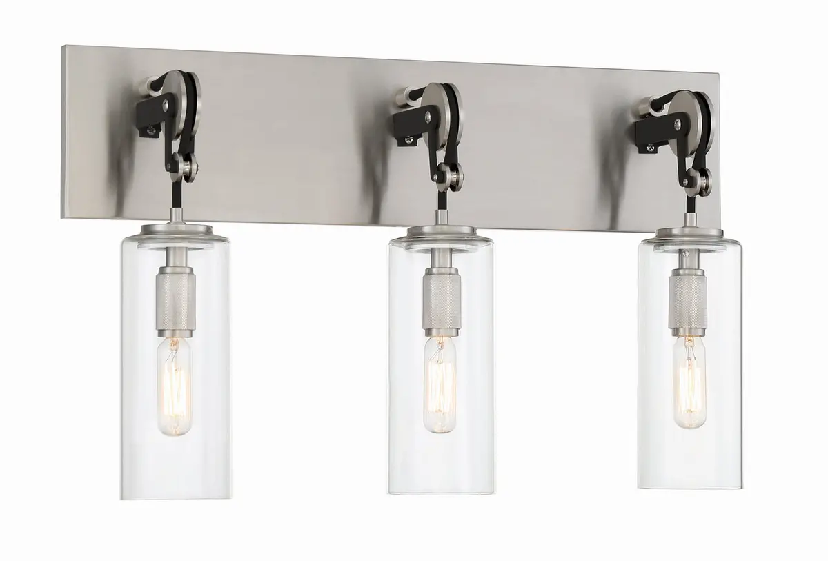Minka Lavery Pullman Junction Three Light Bath In Coal With Brushed Nickel 1