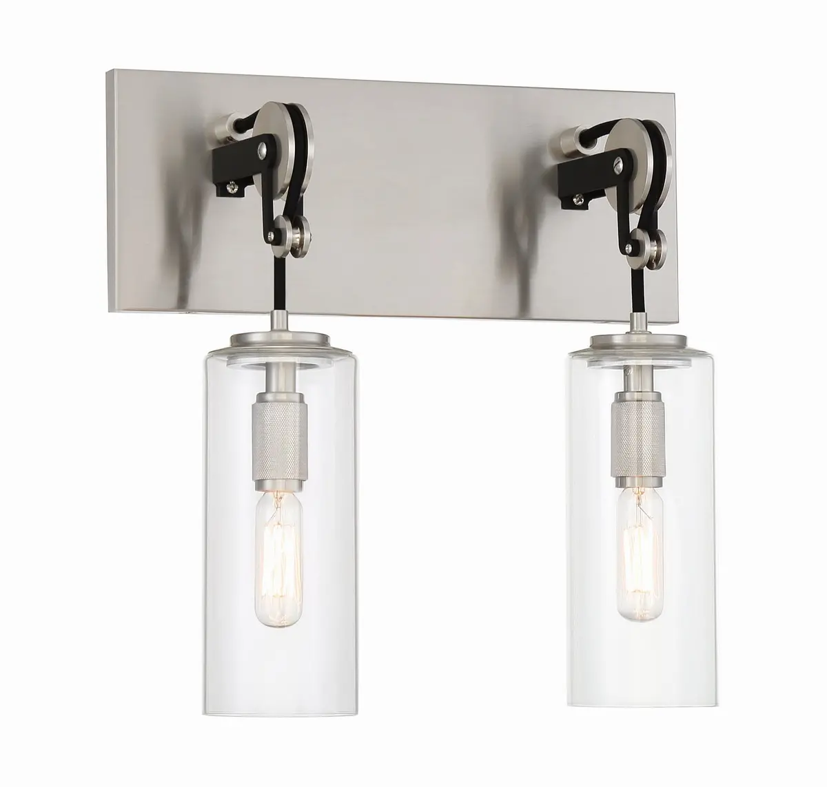 Minka Lavery Pullman Junction Two Light Bath In Coal With Brushed Nickel 1