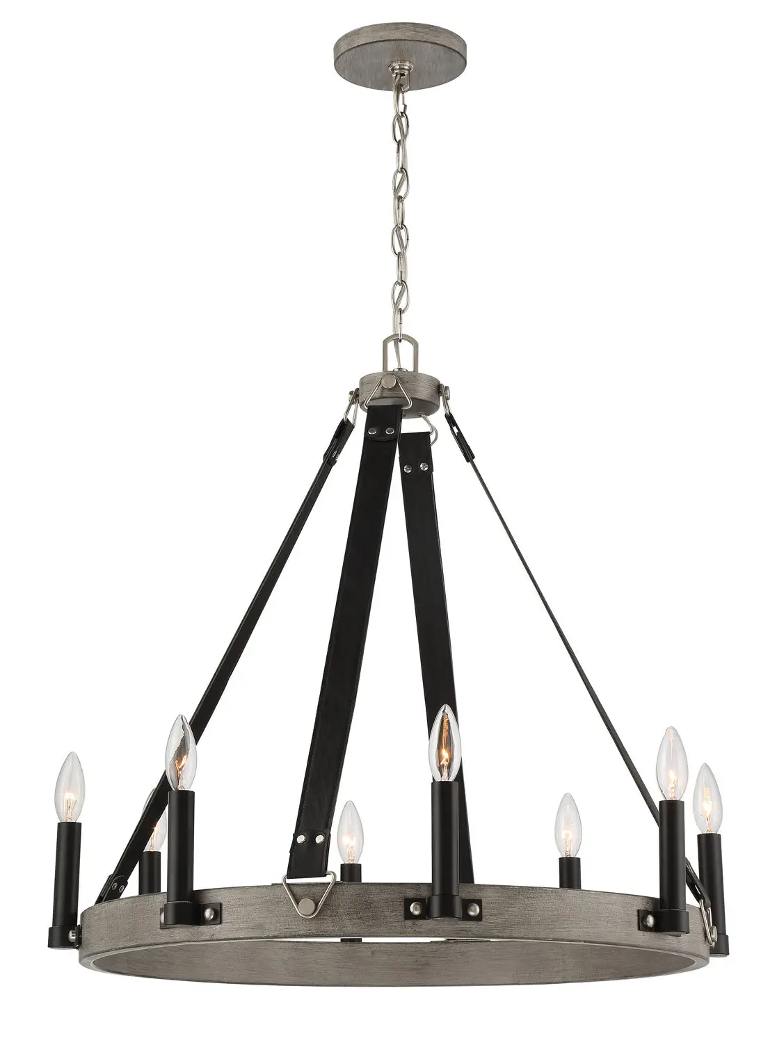 Minka Lavery Rawson Ridge Eight Light Chandelier In Aged Silverwood And Coal 1