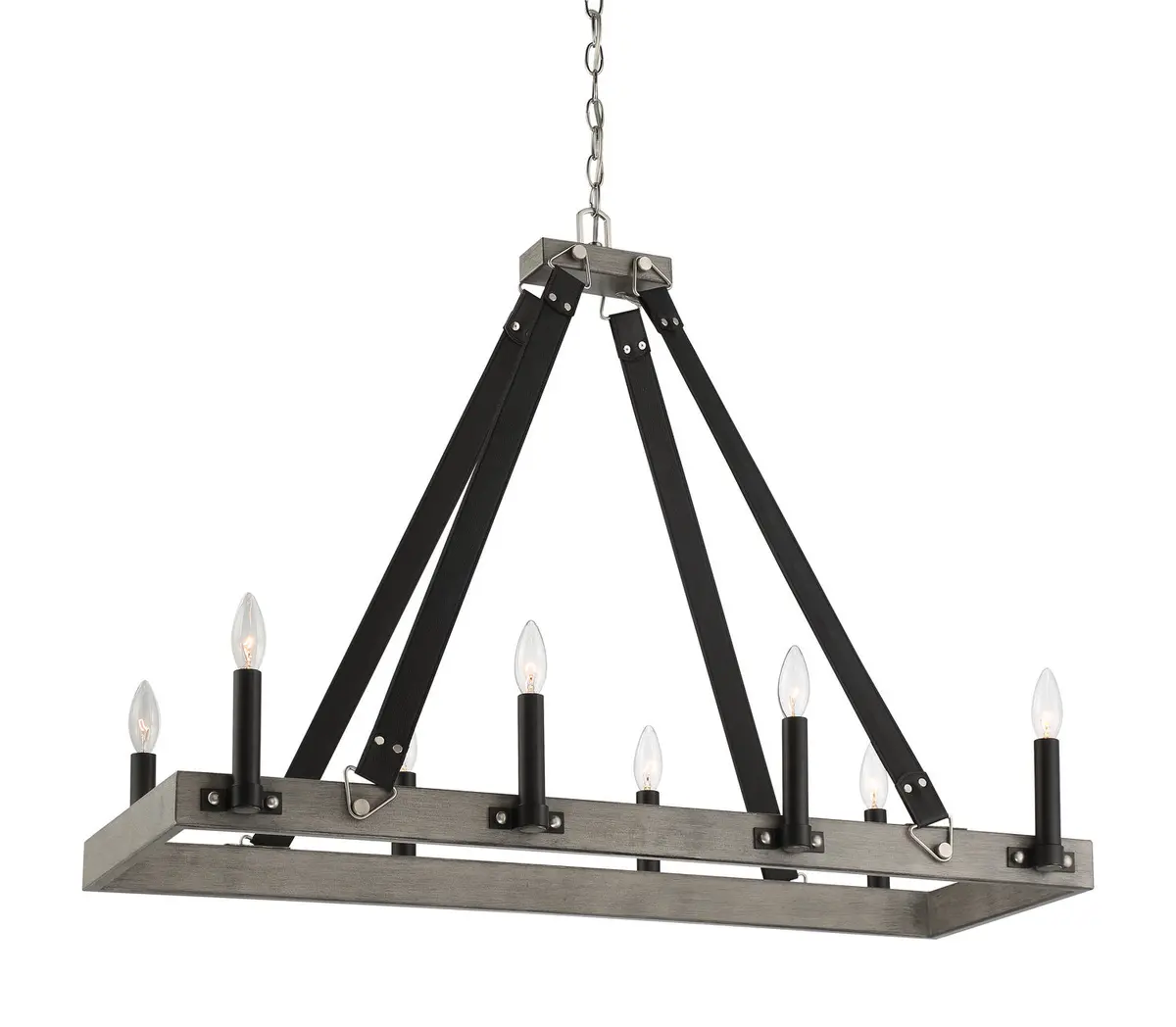 Minka Lavery Rawson Ridge Eight Light Island Pendant In Aged Silverwood And Coal 1