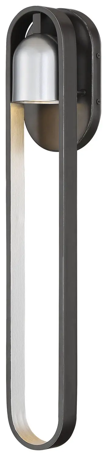 Minka Lavery Rocketa Led Outdoor Wall Mount In Artisan Coal With Silver Accents 1
