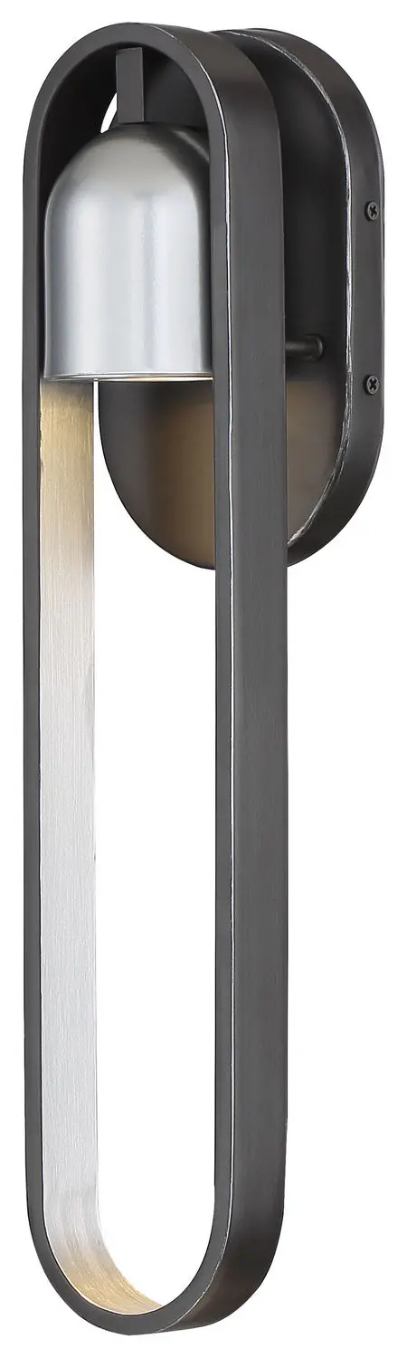 Minka Lavery Rocketa Led Outdoor Wall Mount In Artisan Coal With Silver Accents 1