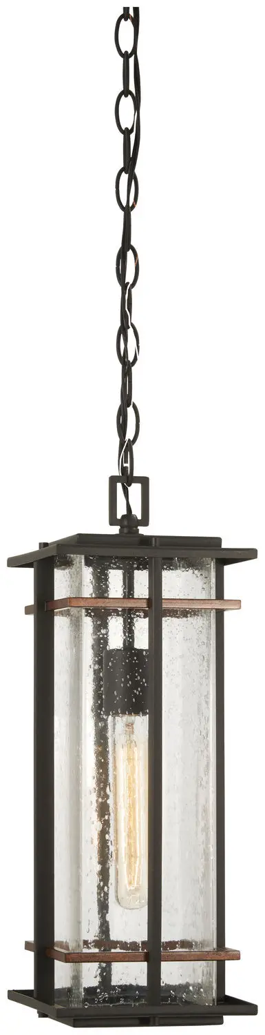 Minka Lavery San Marcos One Light Outdoor Chain Hung Lantern In Coal With Antique Copper Accents 1