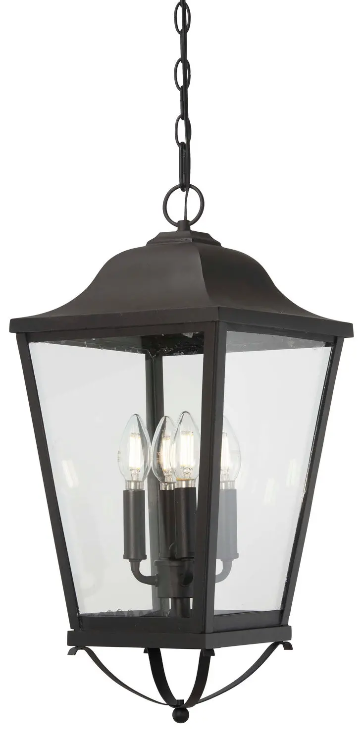 Minka Lavery Savannah Four Light Outdoor Chain Hung In Sand Coal 1