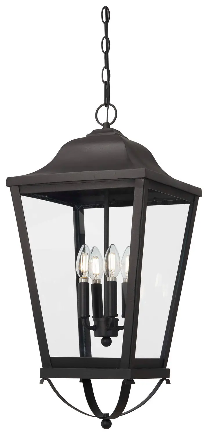 Minka Lavery Savannah Four Light Outdoor Chain Hung In Sand Coal 1