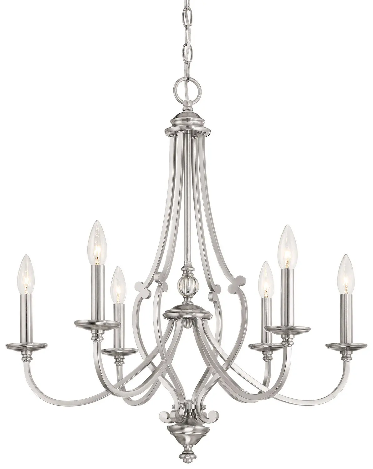Minka Lavery Savannah Row Six Light Chandelier In Brushed Nickel 1