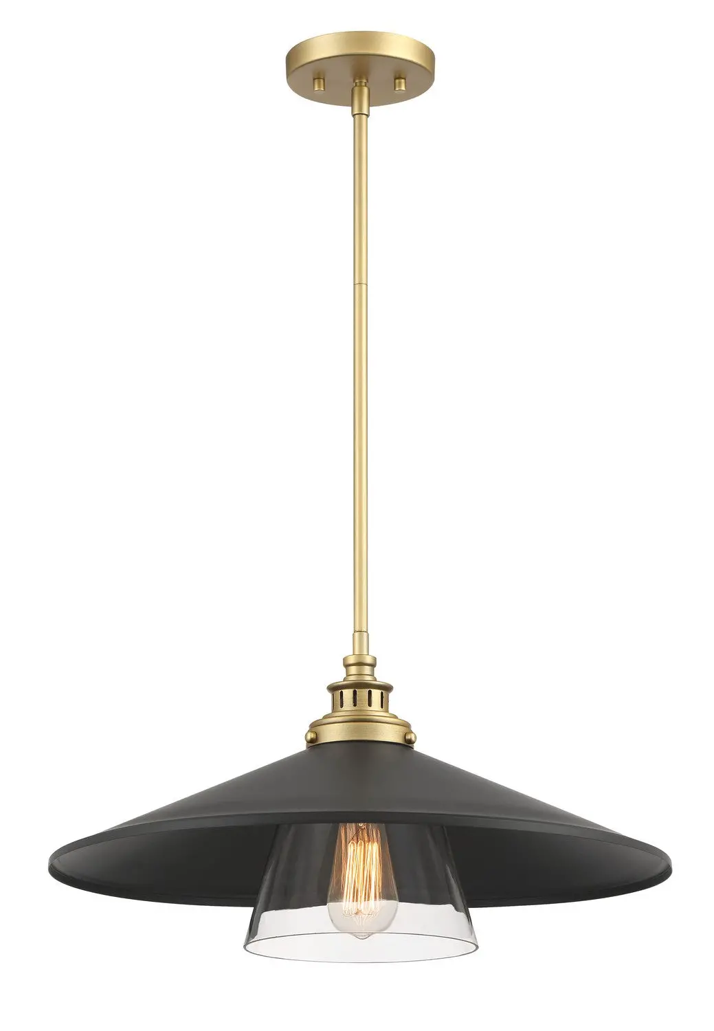Minka Lavery Segan One Light Mini Pendant In Coal & Soft Brass (Painted) 1