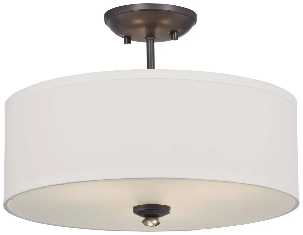 Minka Lavery Shadowglen Three Light Semi Flush Mount In Lathan Bronze 1
