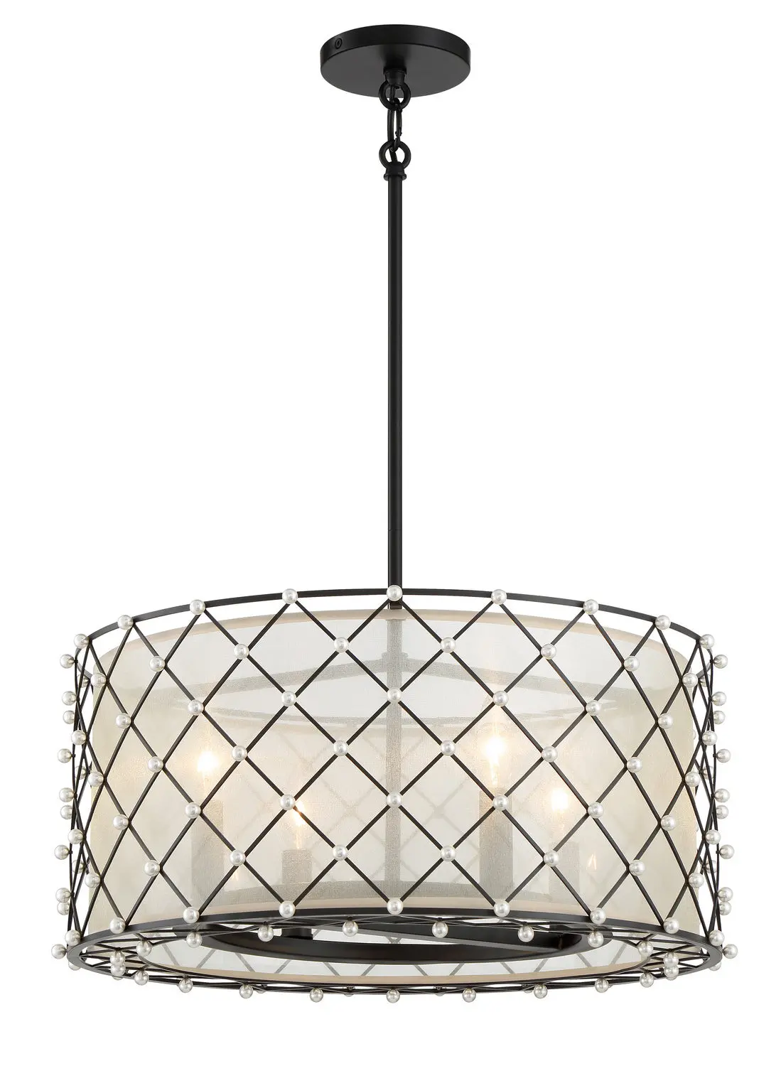Minka Lavery Sheer Elegance Four Light Convertible Pendant In Coal 1
