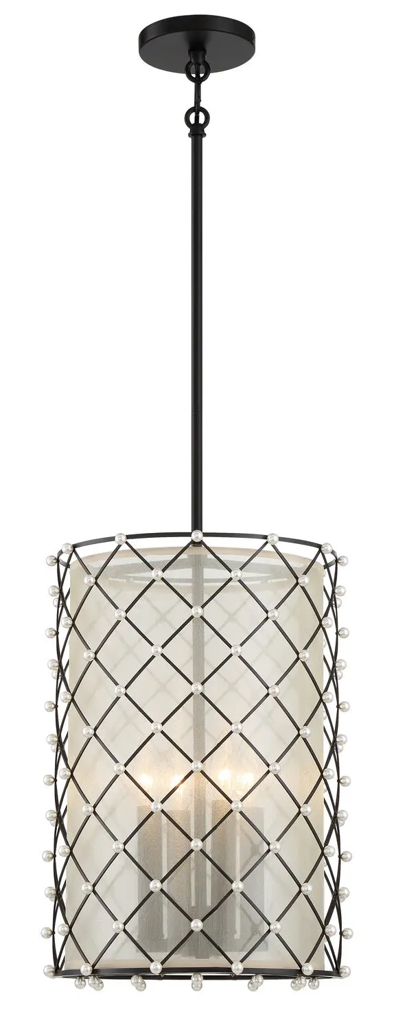 Minka Lavery Sheer Elegance Four Light Pendant In Coal 1