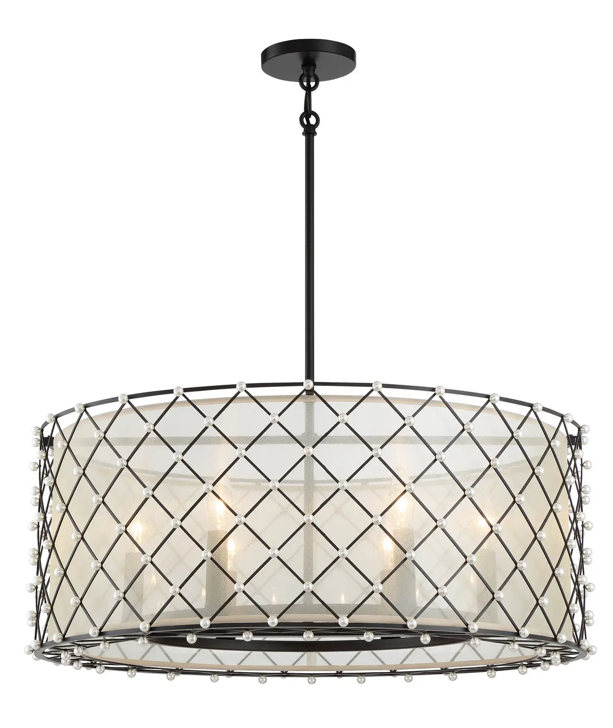 Minka Lavery Sheer Elegance Six Light Pendant In Coal 1