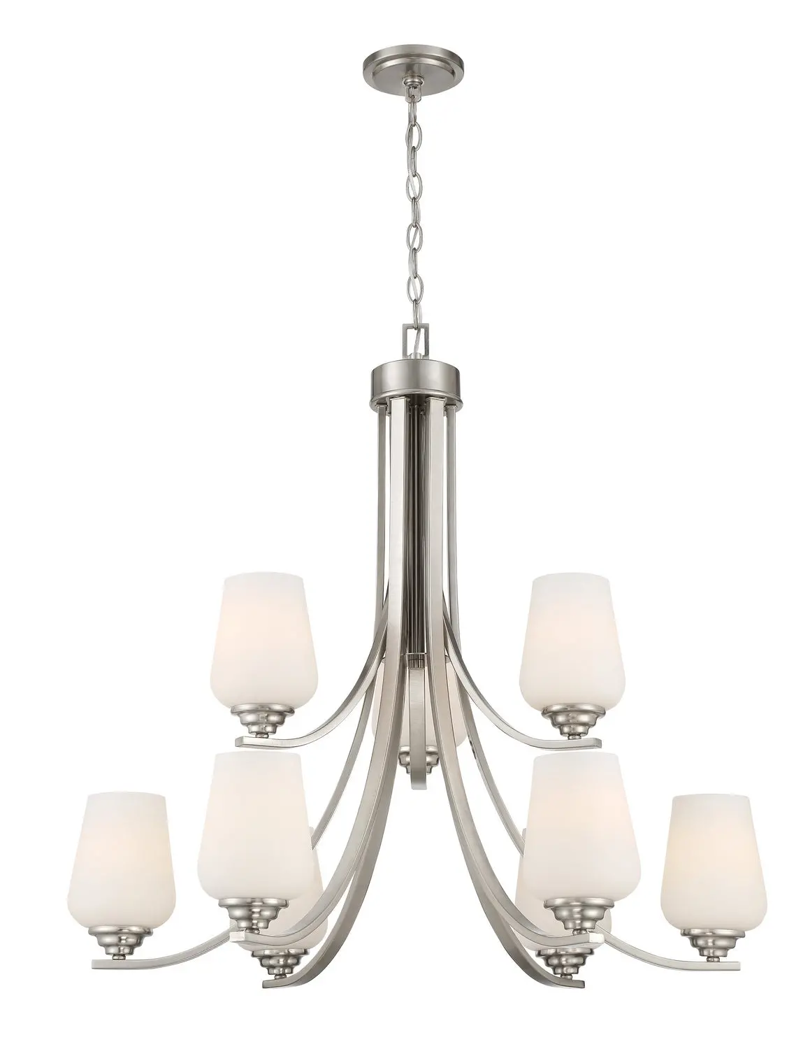 Minka Lavery Shyloh Nine Light Chandelier In Brushed Nickel 1