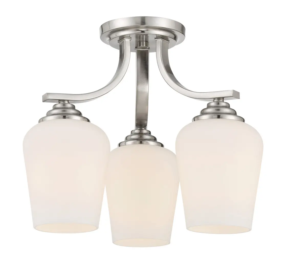 Minka Lavery Shyloh Three Light Semi Flush / Chandelier In Brushed Nickel 1