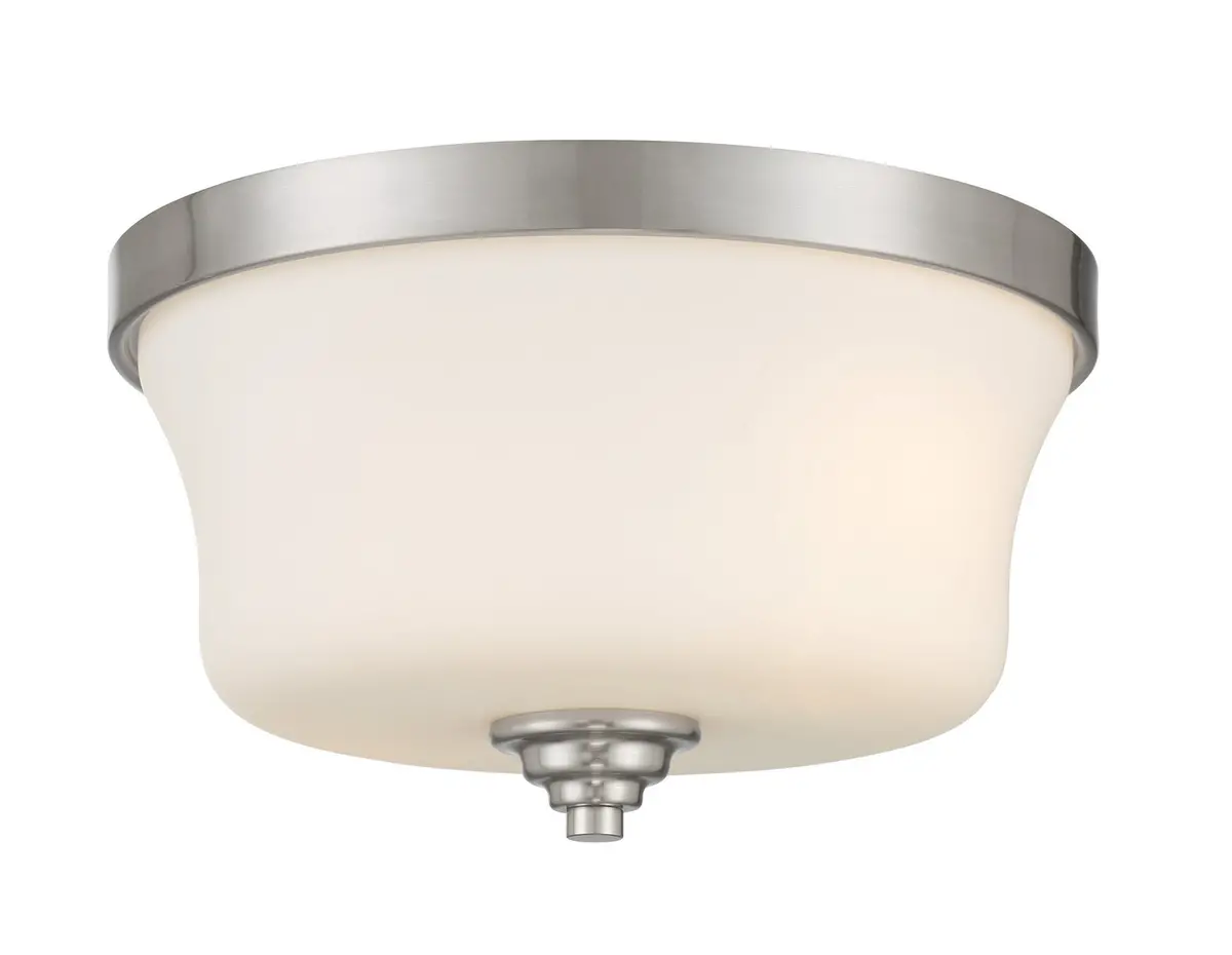 Minka Lavery Shyloh Two Light Flush Mount In Brushed Nickel 1