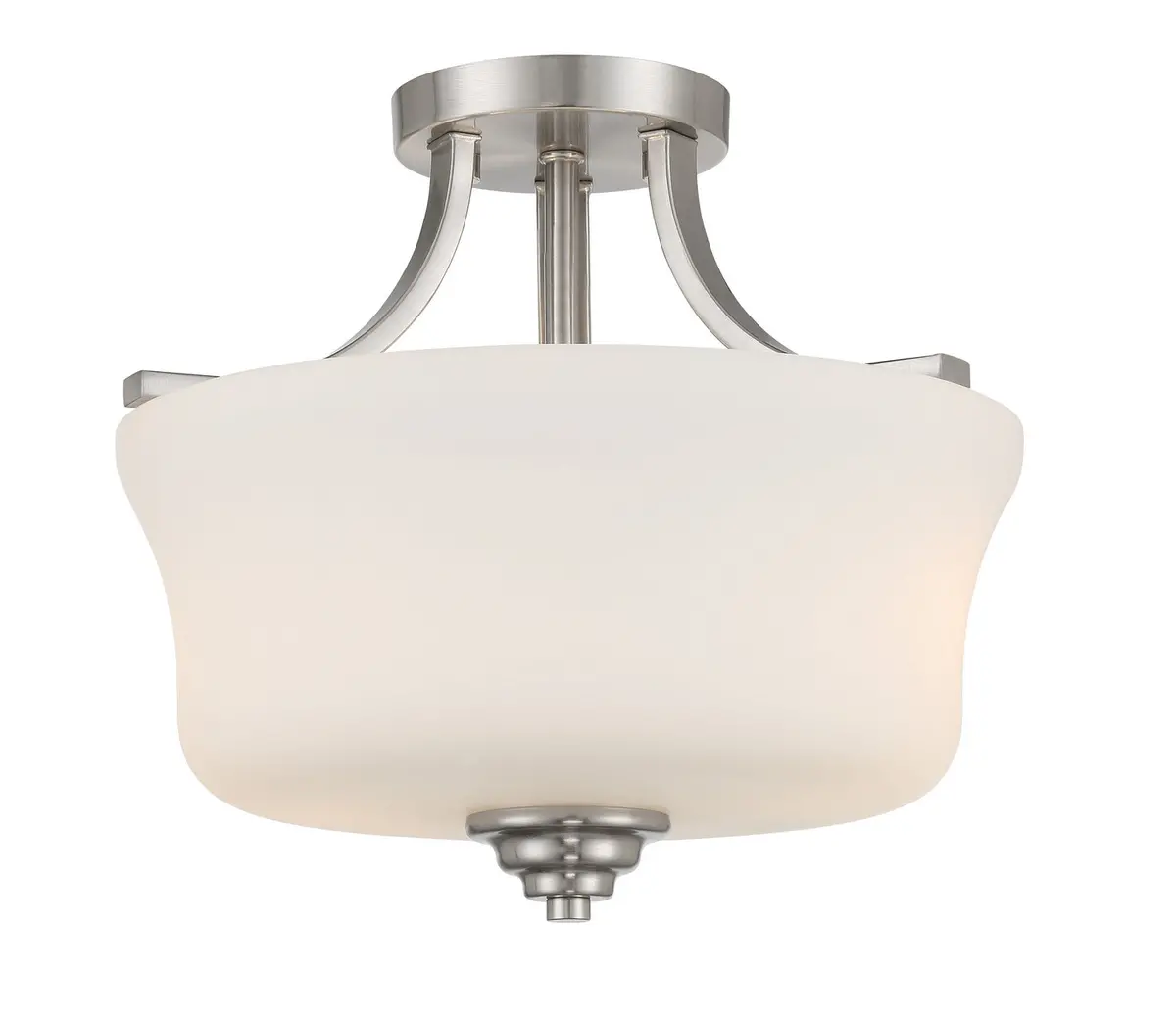 Minka Lavery Shyloh Two Light Semi Flush Mount In Brushed Nickel 1
