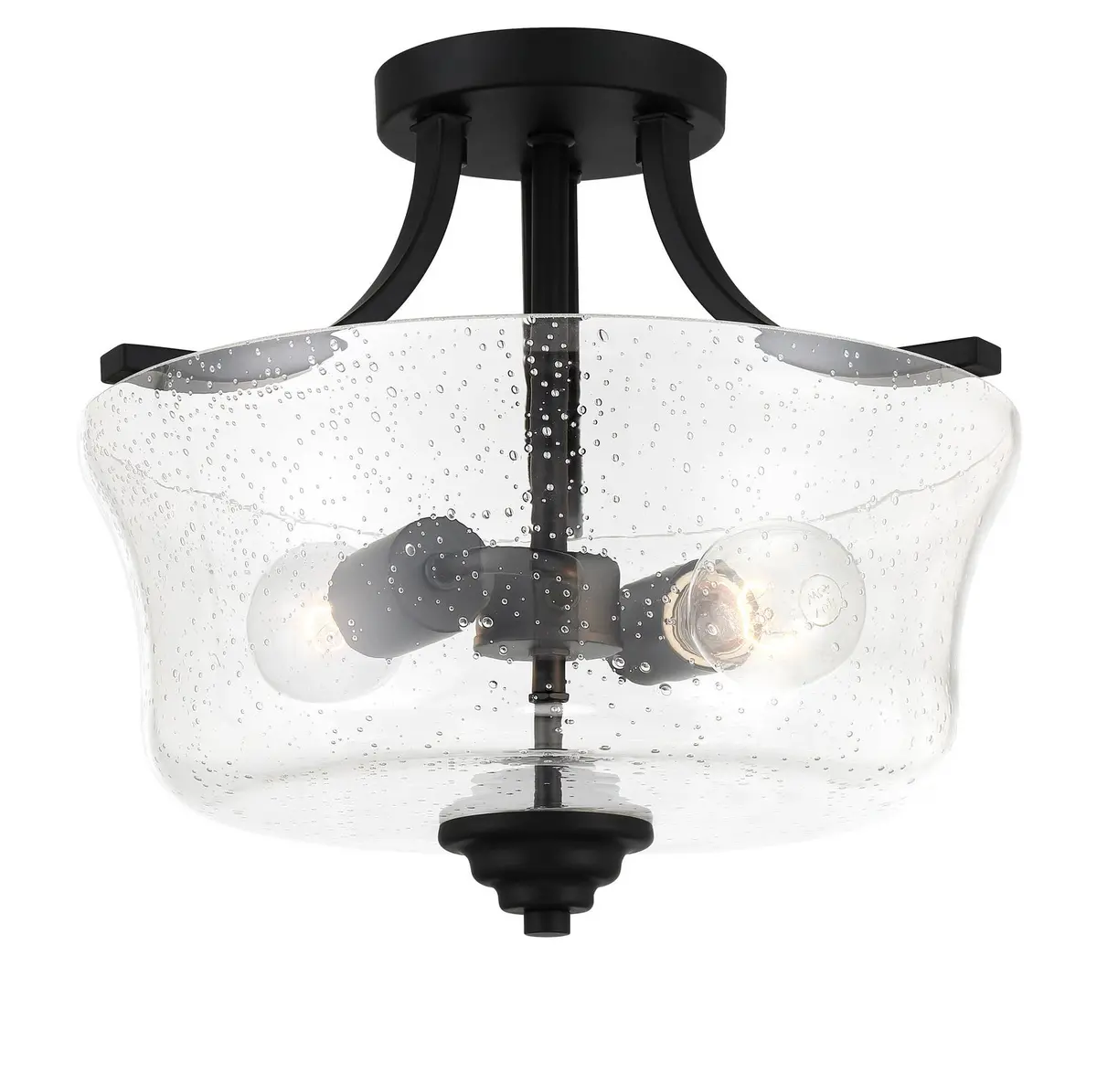Minka Lavery Shyloh Two Light Semi Flush Mount In Coal 1
