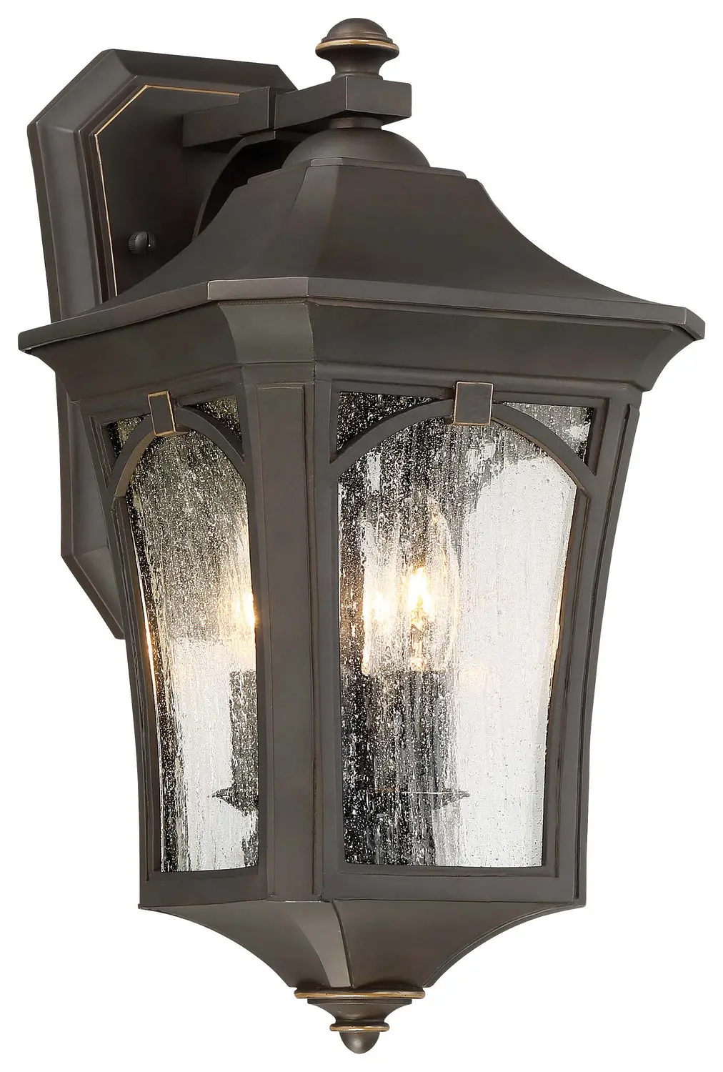 Minka Lavery Solida Three Light Outdoor Wall Mount In Oil Rubbed Bronze With Gold Highlights 1