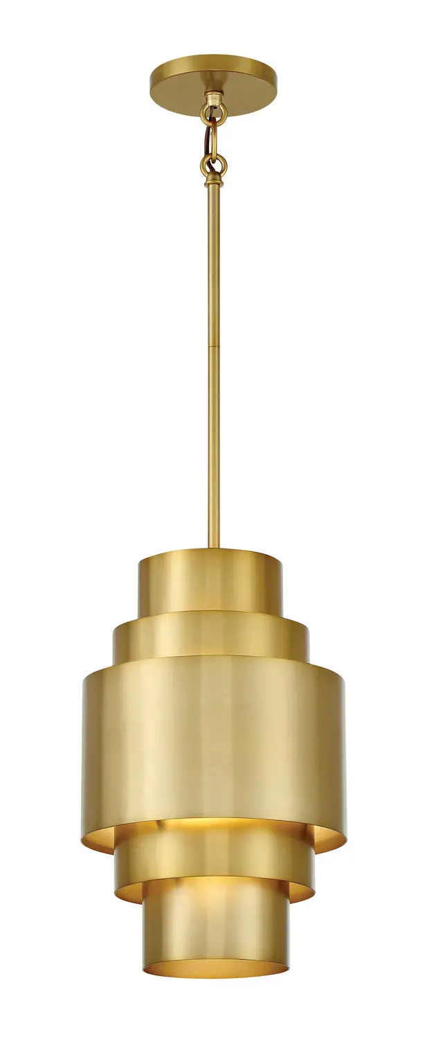 Minka Lavery Spyglass Terrace One Light Mini Pendant In Soft Brass 1