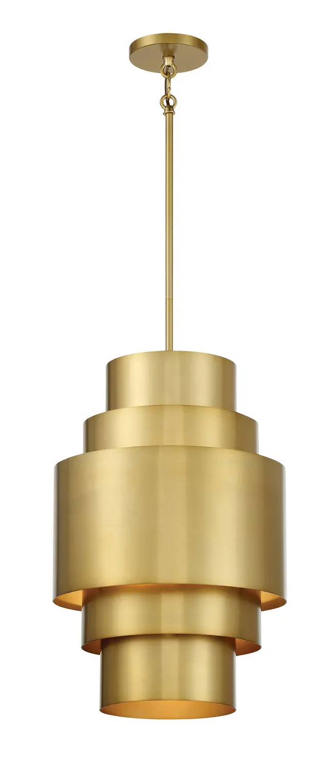 Minka Lavery Spyglass Terrace Three Light Pendant In Soft Brass 1
