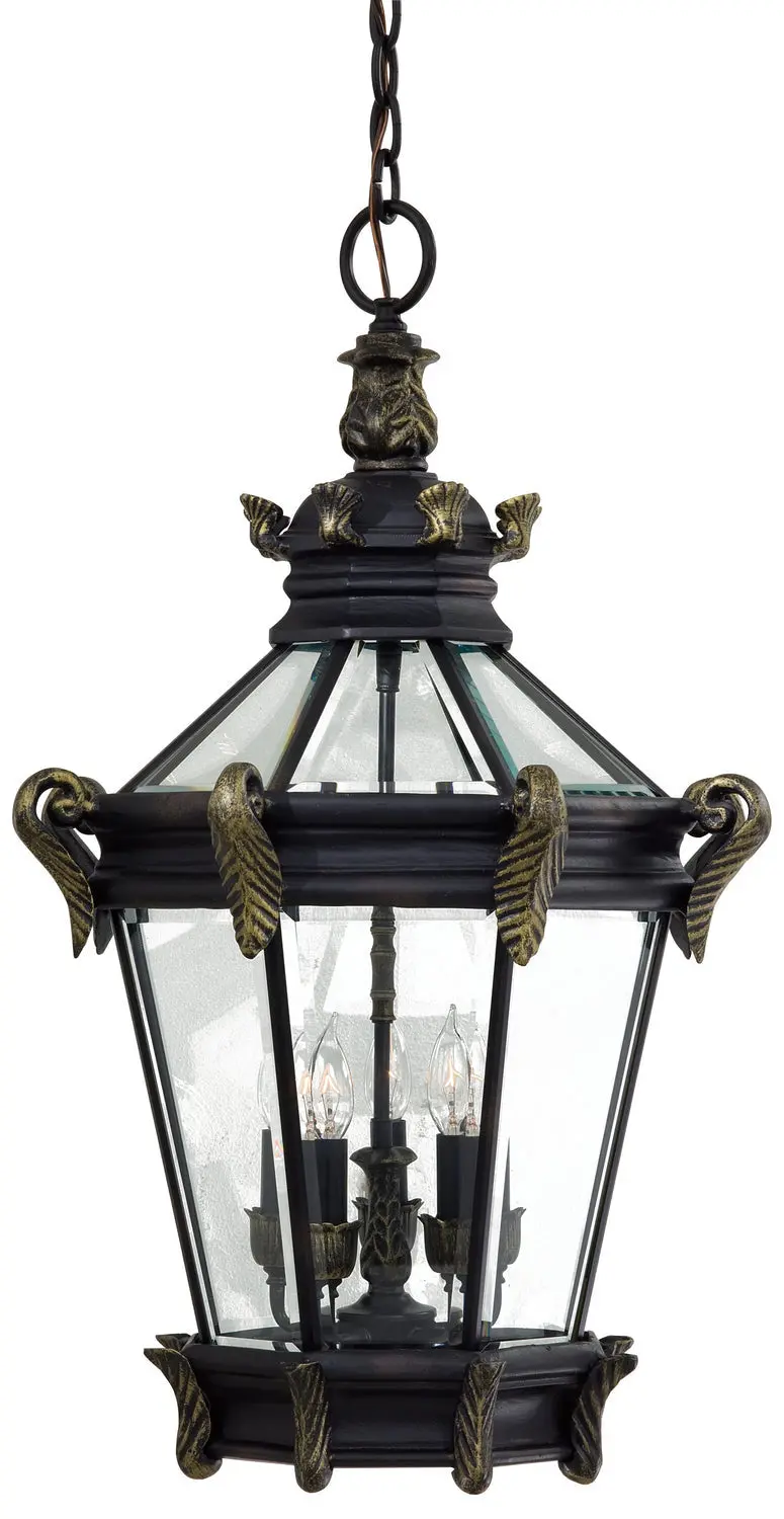 Minka Lavery Stratford Hall Five Light Chain Hung In Heritage With Gold Highlights 1