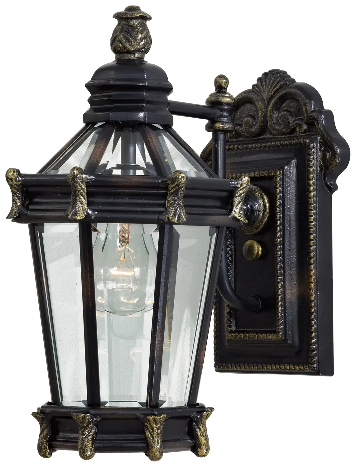Minka Lavery Stratford Hall One Light Wall Mount In Heritage With Gold Highlights 1
