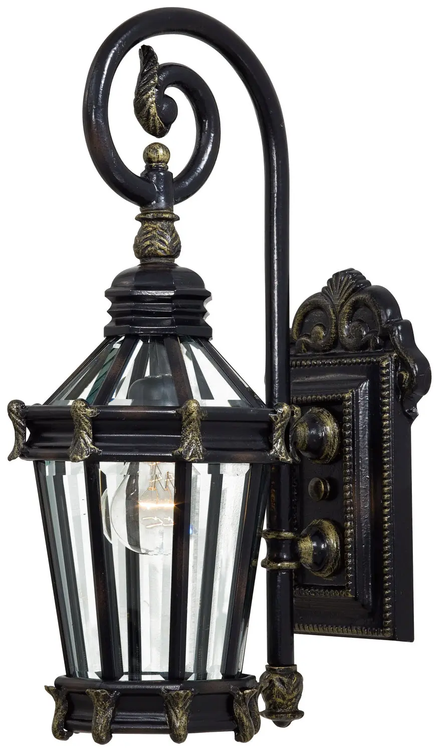 Minka Lavery Stratford Hall One Light Wall Mount In Heritage With Gold Highlights 1