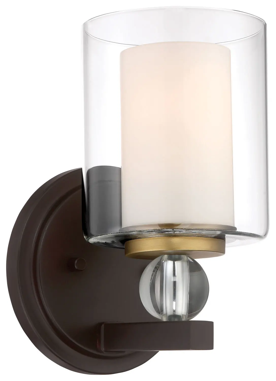 Minka Lavery Studio 5 One Light Bath In Painted Bronze With Natural Brushed Brass Clear Glass 1