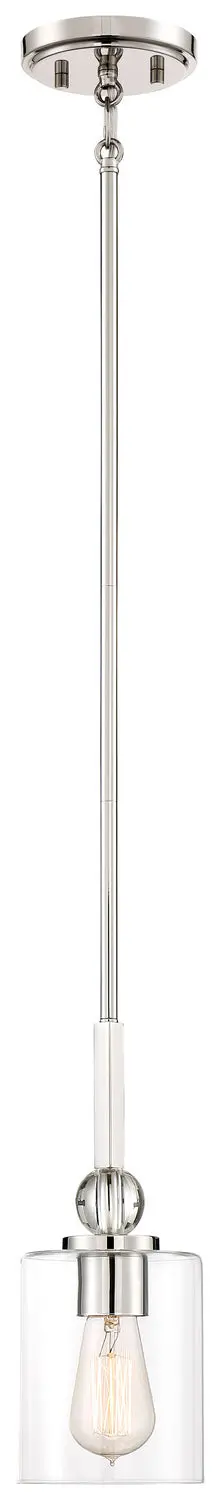 Minka Lavery Studio 5 One Light Mini Pendant In Polished Nickel 1