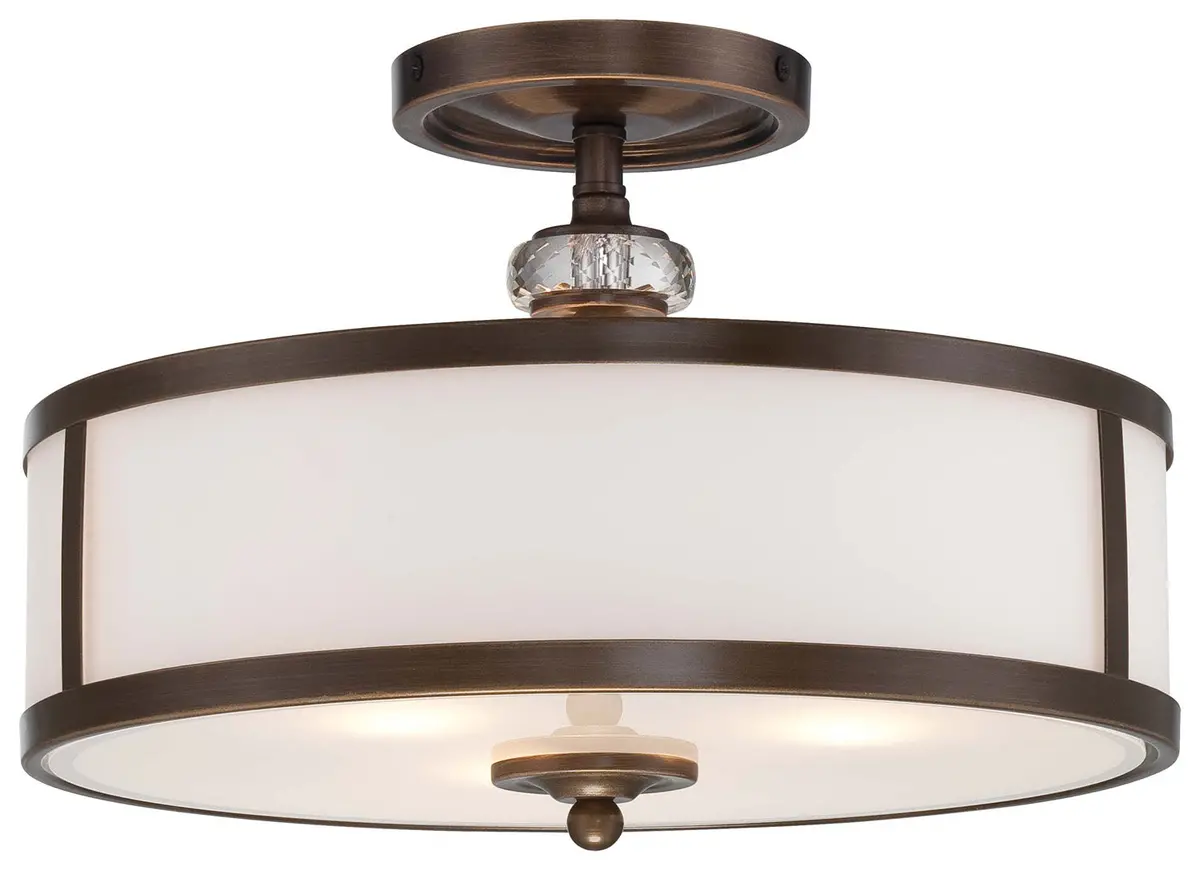 Minka Lavery Thorndale Three Light Semi Flush Mount In Dark Noble Bronze 1