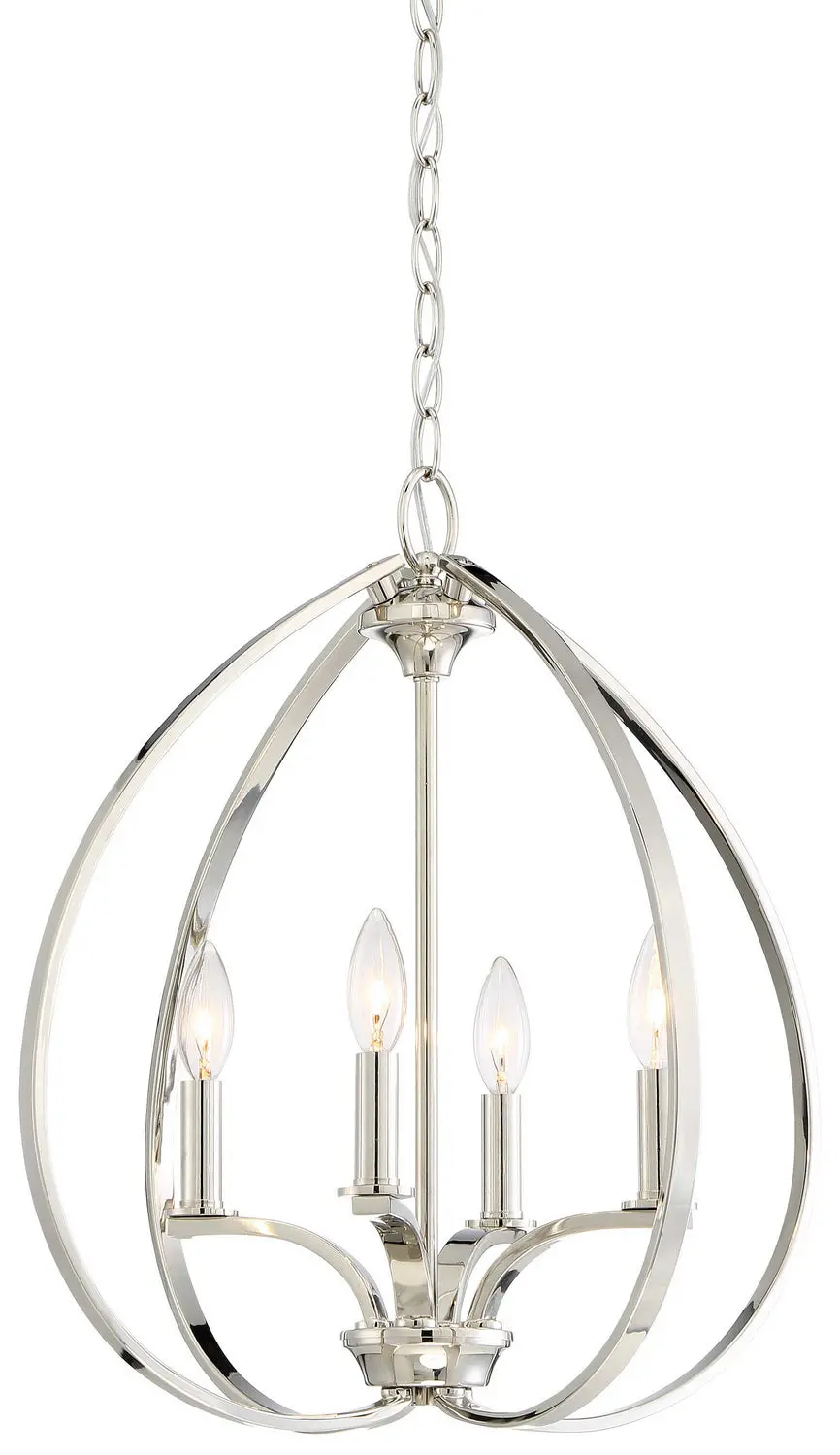 Minka Lavery Tilbury Four Light Pendant In Polished Nickel 1