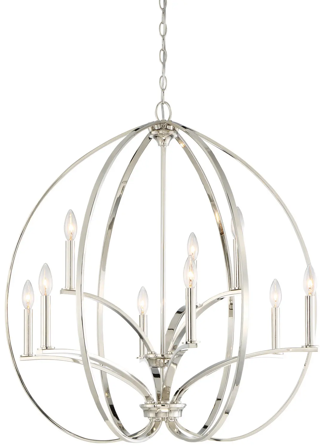 Minka Lavery Tilbury Nine Light Chandelier In Polished Nickel 1