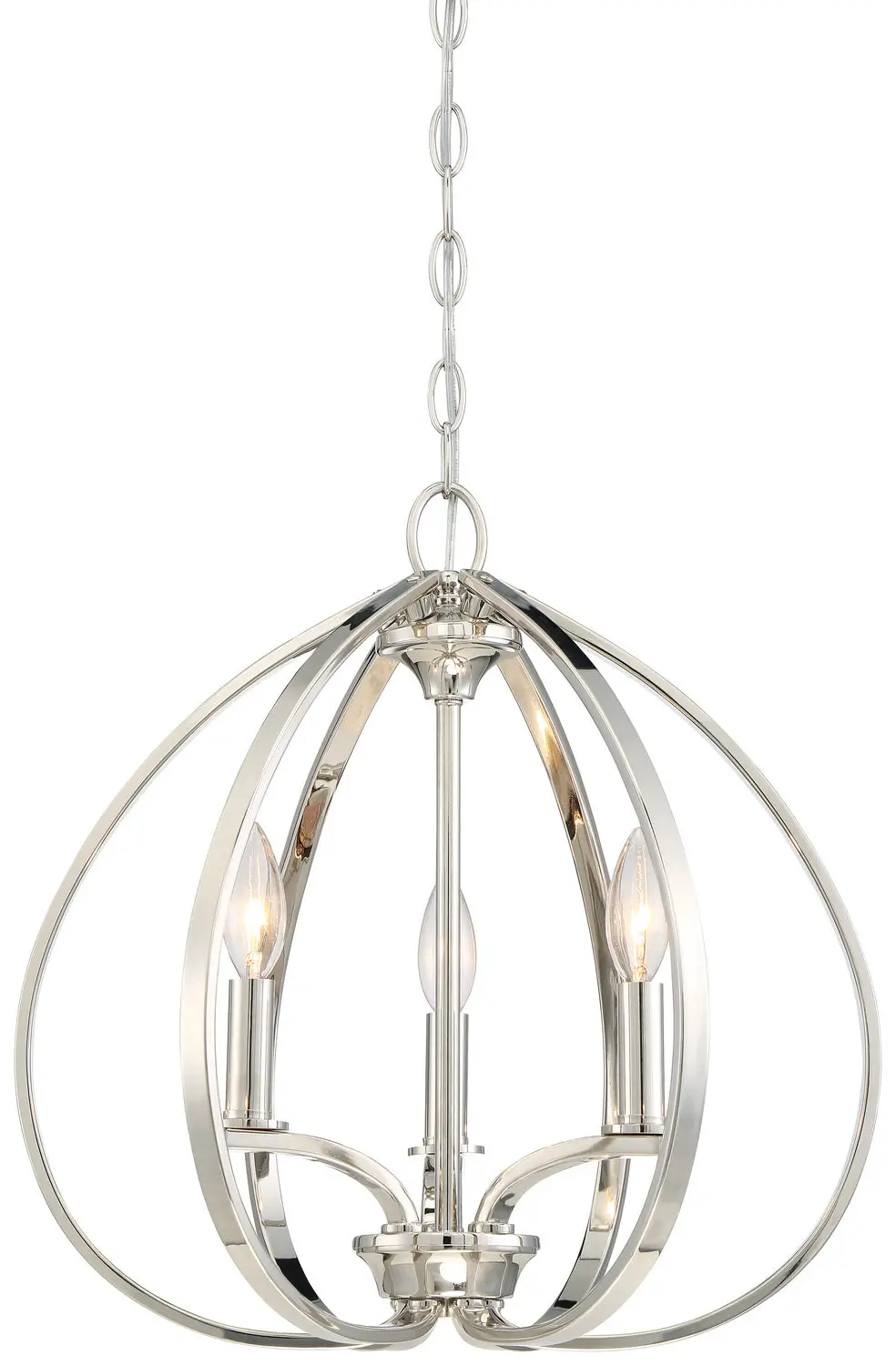 Minka Lavery Tilbury Three Light Pendant In Polished Nickel 1