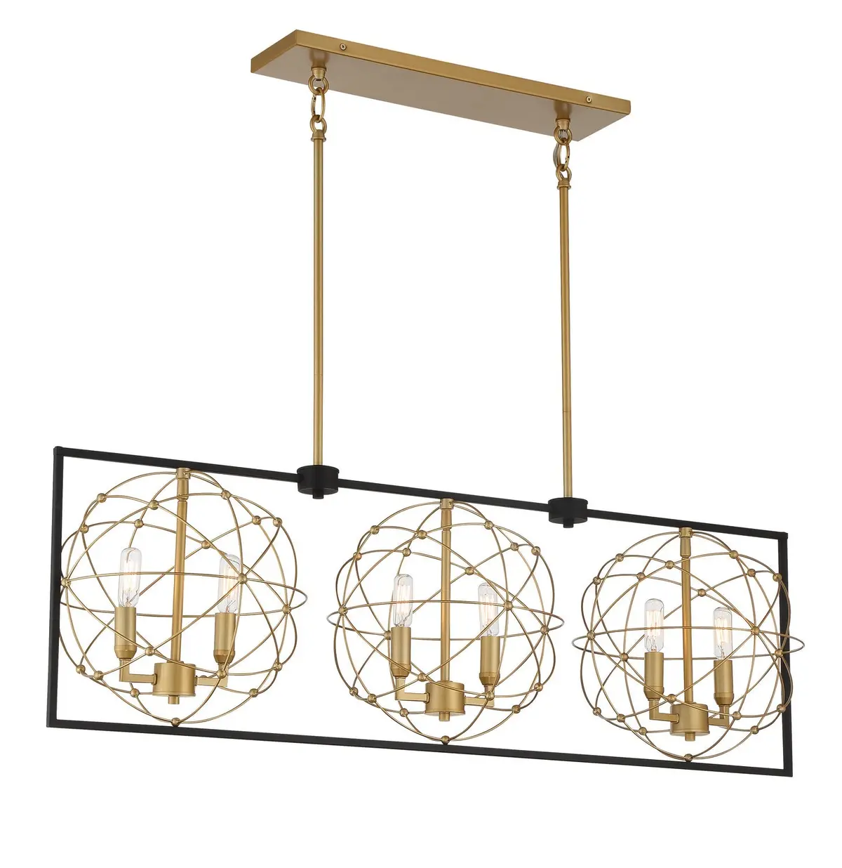 Minka Lavery Titans Trace Six Light Pendant In Sand Coal With Painted Honey Gold 1