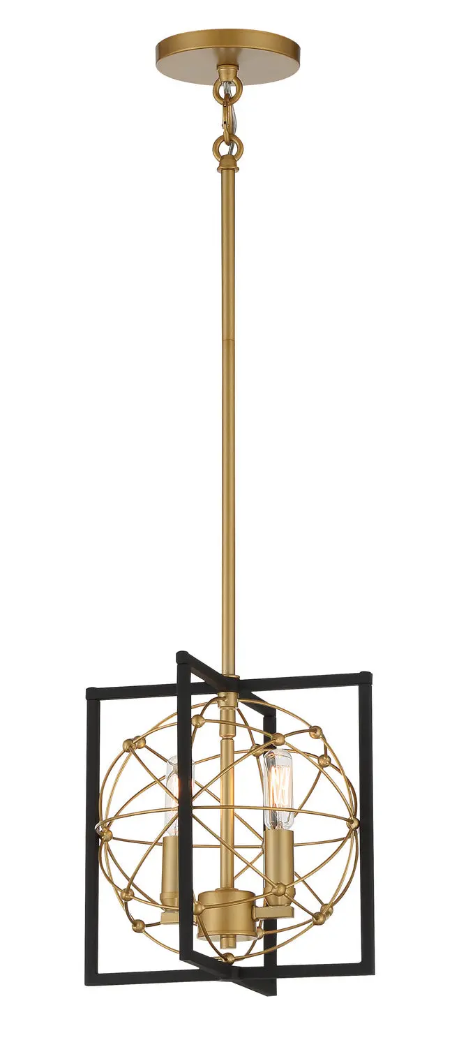 Minka Lavery Titans Trace Two Light Mini Pendant In Sand Coal With Painted Honey Gold 1
