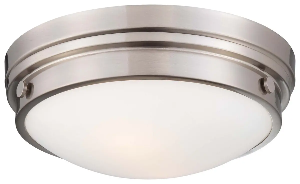 Minka Lavery Two Light Flush Mount In Brushed Nickel 1