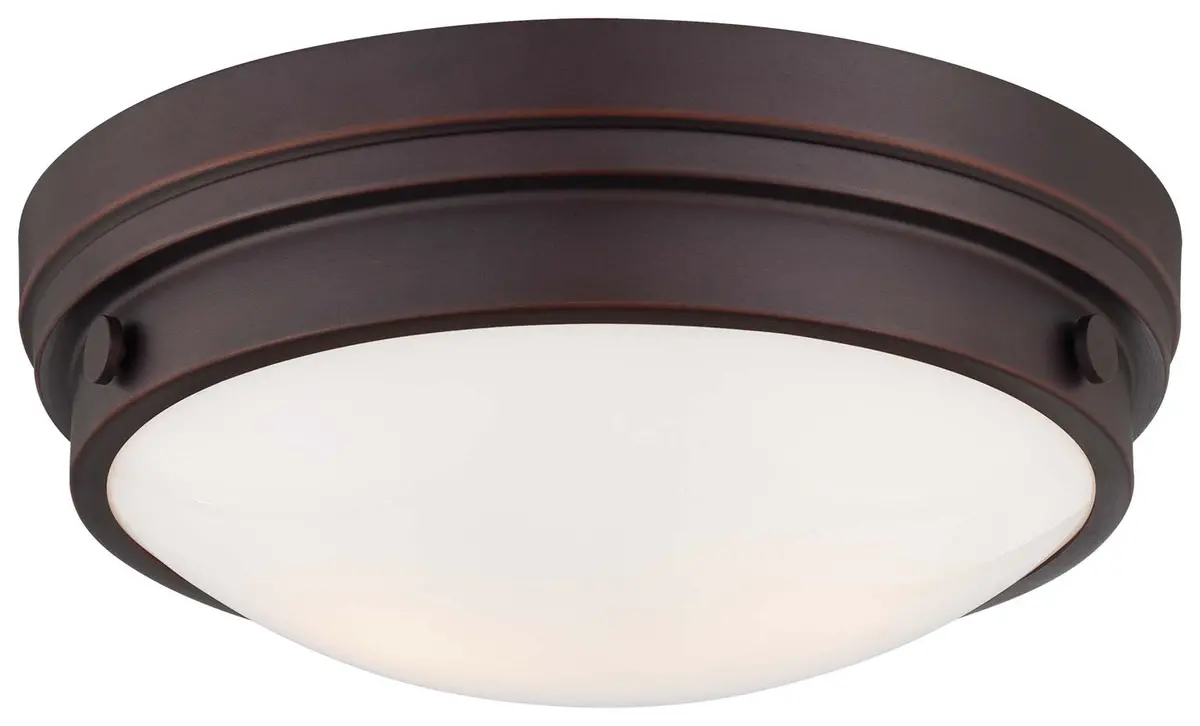 Minka Lavery Two Light Flush Mount In Lathan Bronze 1