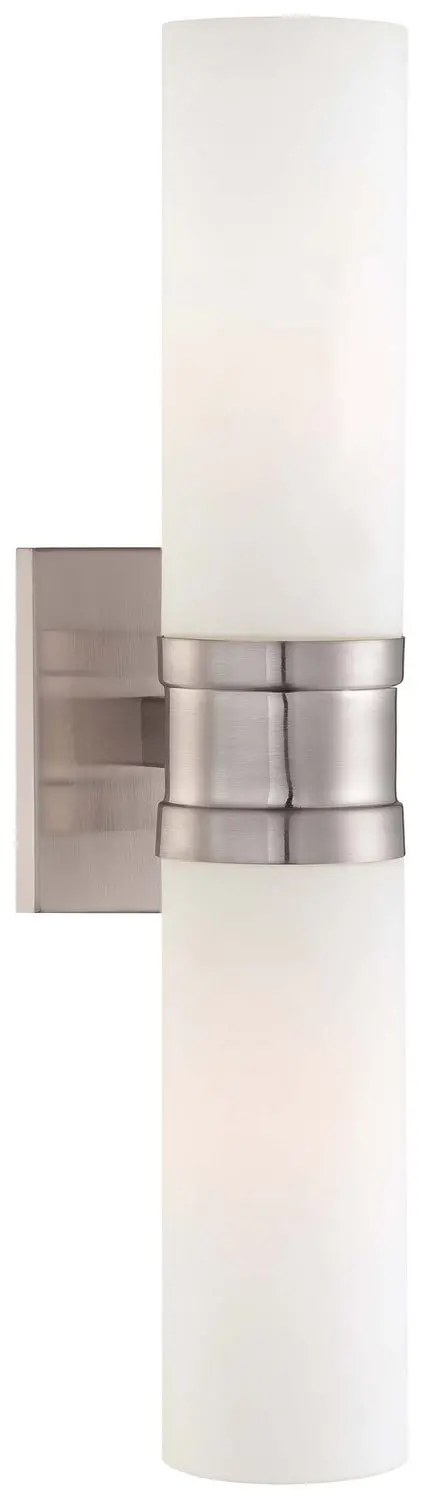 Minka Lavery Two Light Wall Sconce In Brushed Nickel 1