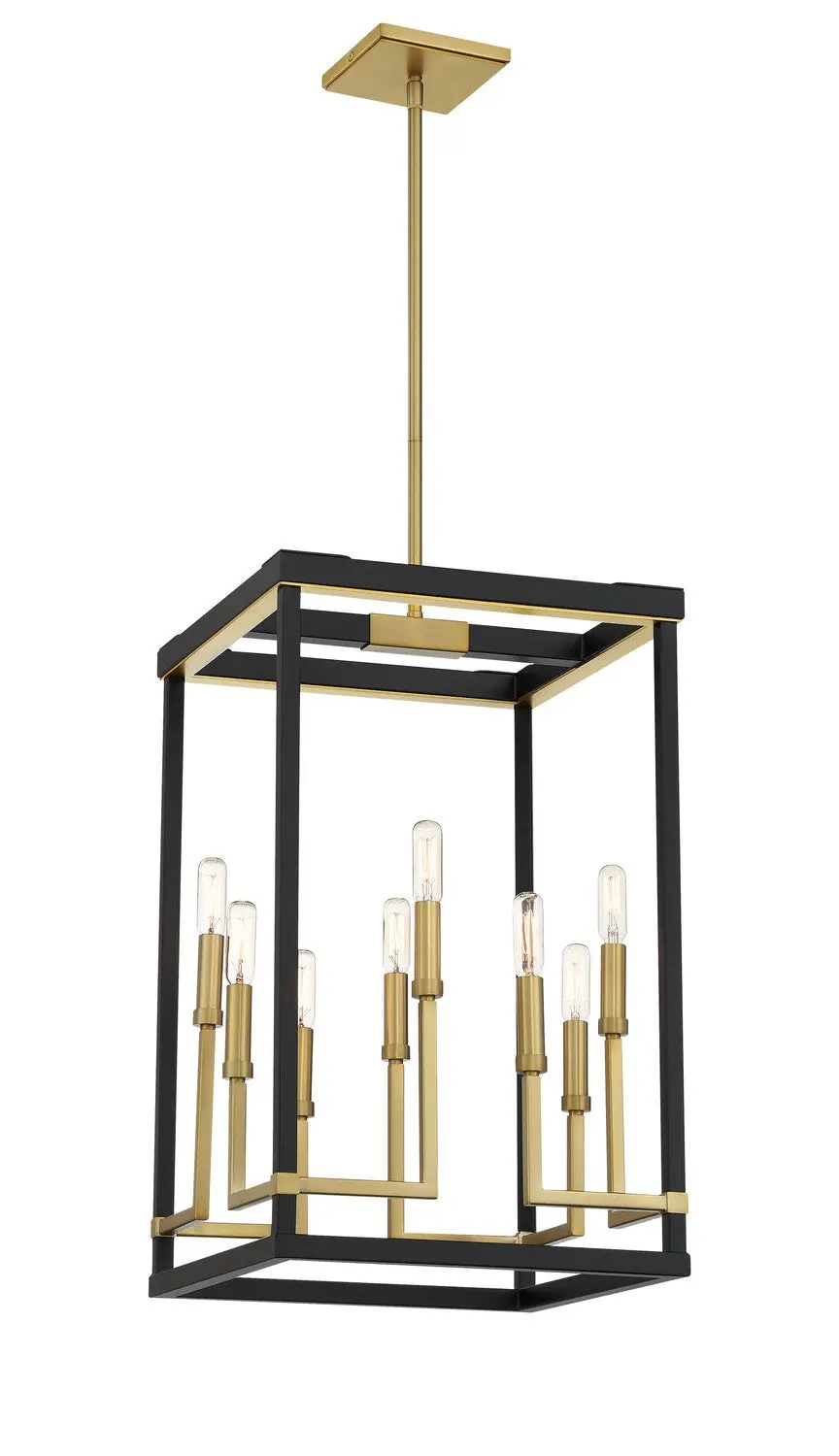 Minka Lavery Union Estates Eight Light Pendant In Coal And Soft Brass 1