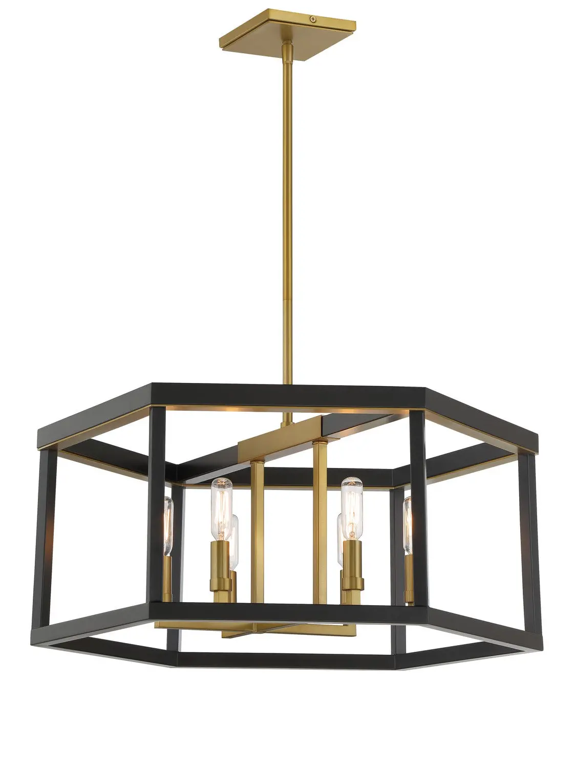 Minka Lavery Union Estates Six Light Pendant In Coal And Soft Brass 1