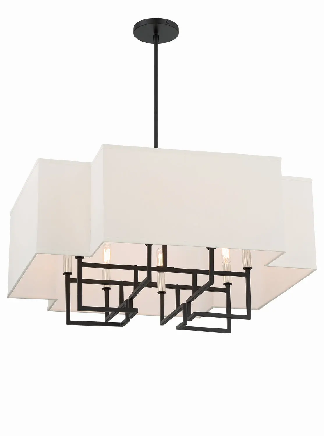Minka Lavery Upham Estates Eight Light Pendant In Coal With Polished Nickel Highlights 1