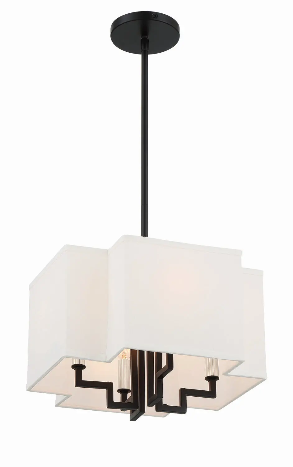 Minka Lavery Upham Estates Four Light Pendant/Semi Flush Mount In Coal With Polished Nickel Highlights 1
