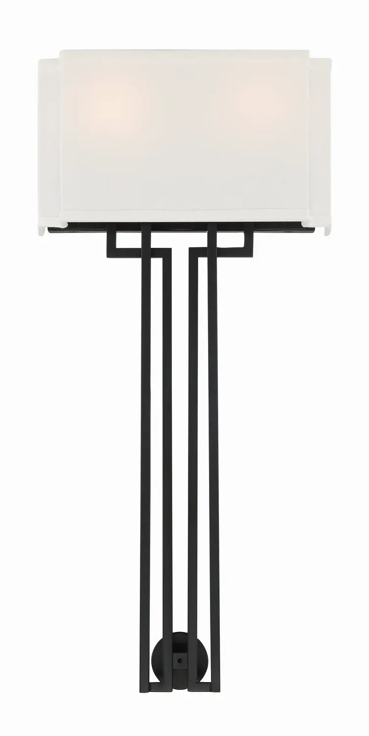 Minka Lavery Upham Estates Two Light Wall Sconce In Coal With Polished Nickel Highlights 1