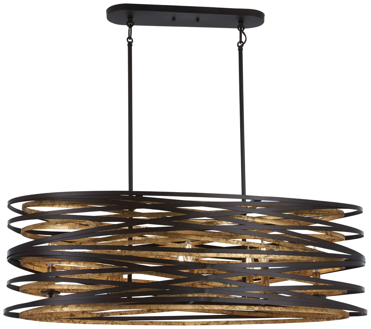 Minka Lavery Vortic Flow Eight Light Island Pendant In Dark Bronze With Modaic Gold 1
