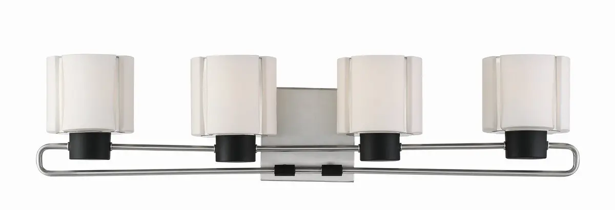 Minka Lavery Waverly Plaza Bath Four Light Bath In Coal With Brushed Nickell 1