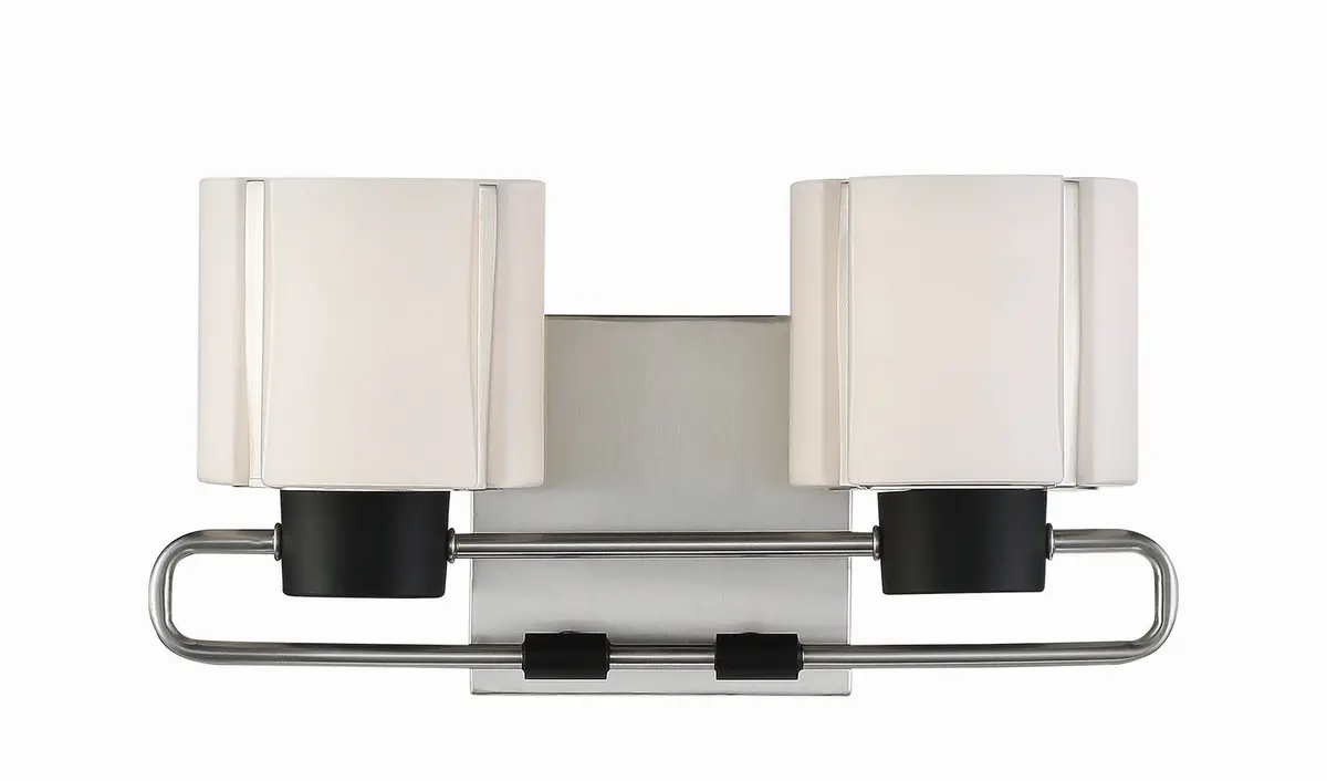 Minka Lavery Waverly Plaza Bath Two Light Bath In Coal With Brushed Nickell 1