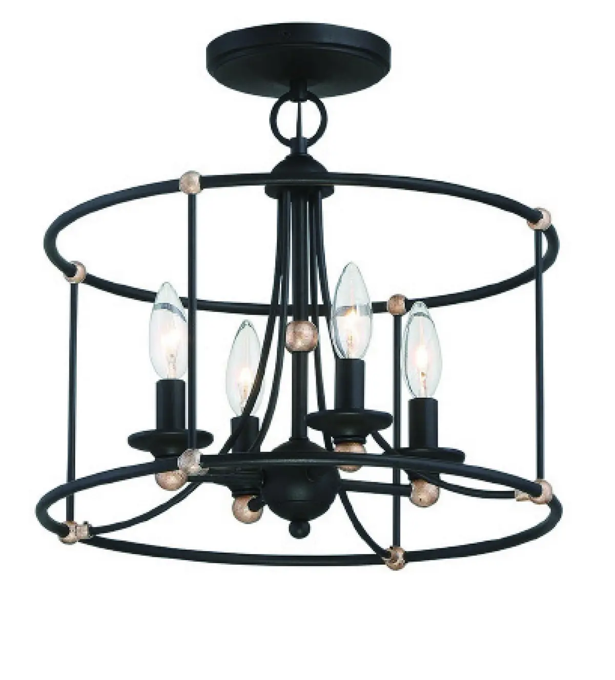Minka Lavery Westchester County Four Light Semi Flush Mount In Sand Coal With Skyline Gold Leaf 1