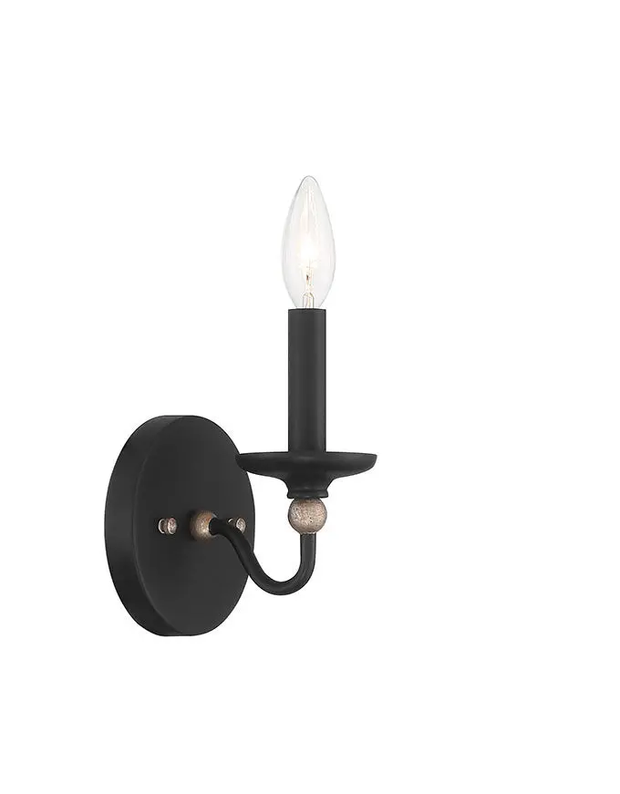 Minka Lavery Westchester County One Light Wall Sconce In Sand Coal With Skyline Gold Leaf 1